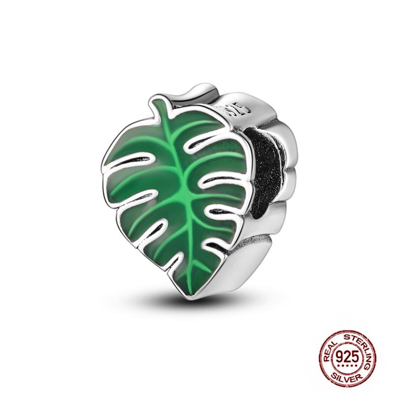 92 Styles Original Copper Green Series Cactus Avocado Clover Charms Bracelet Pendant Diy Clip Beads Women'S Jewelry