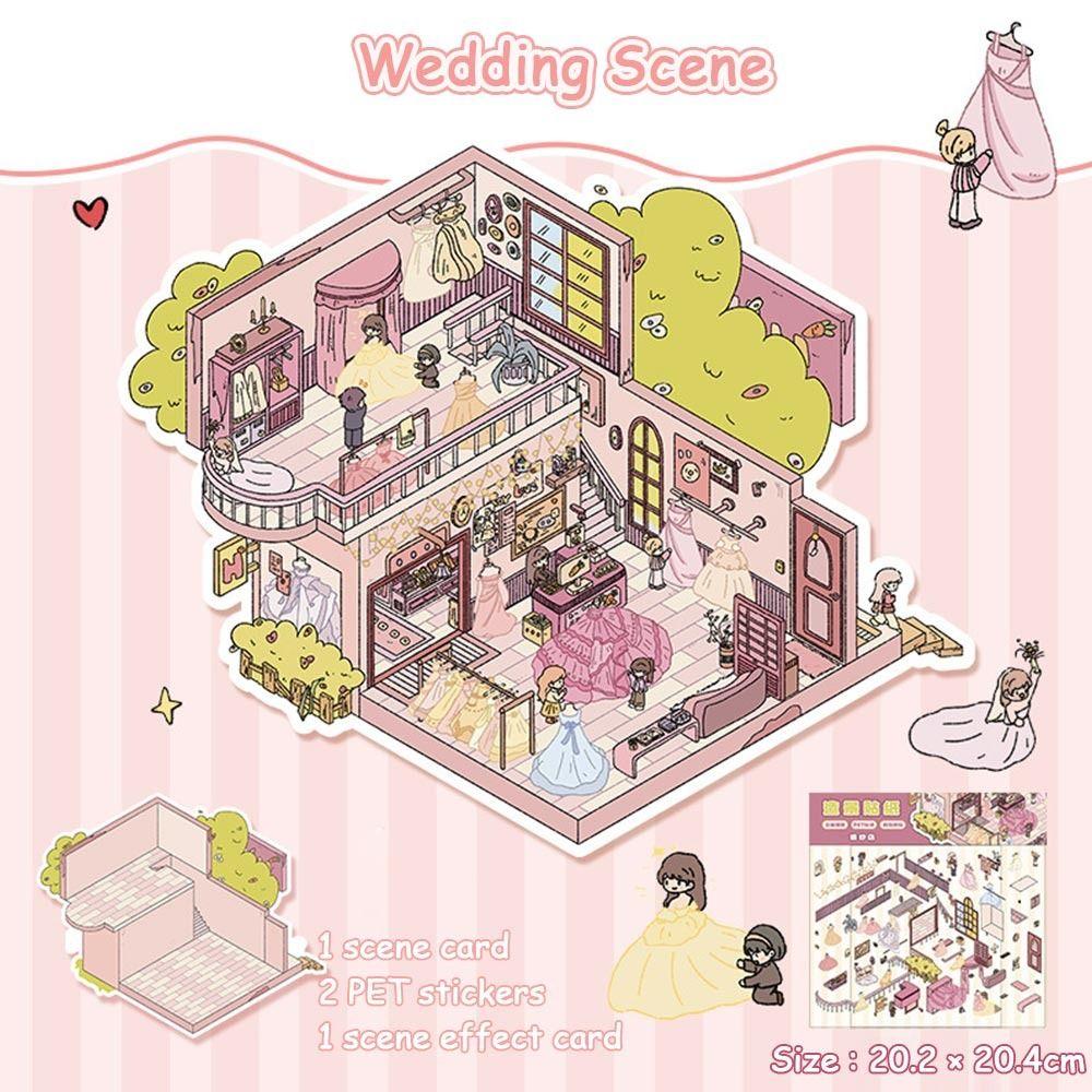 3D Miniature Scene 3D Stickers DIY Visual Stacking Sticker Gifts Hand Account Stickers