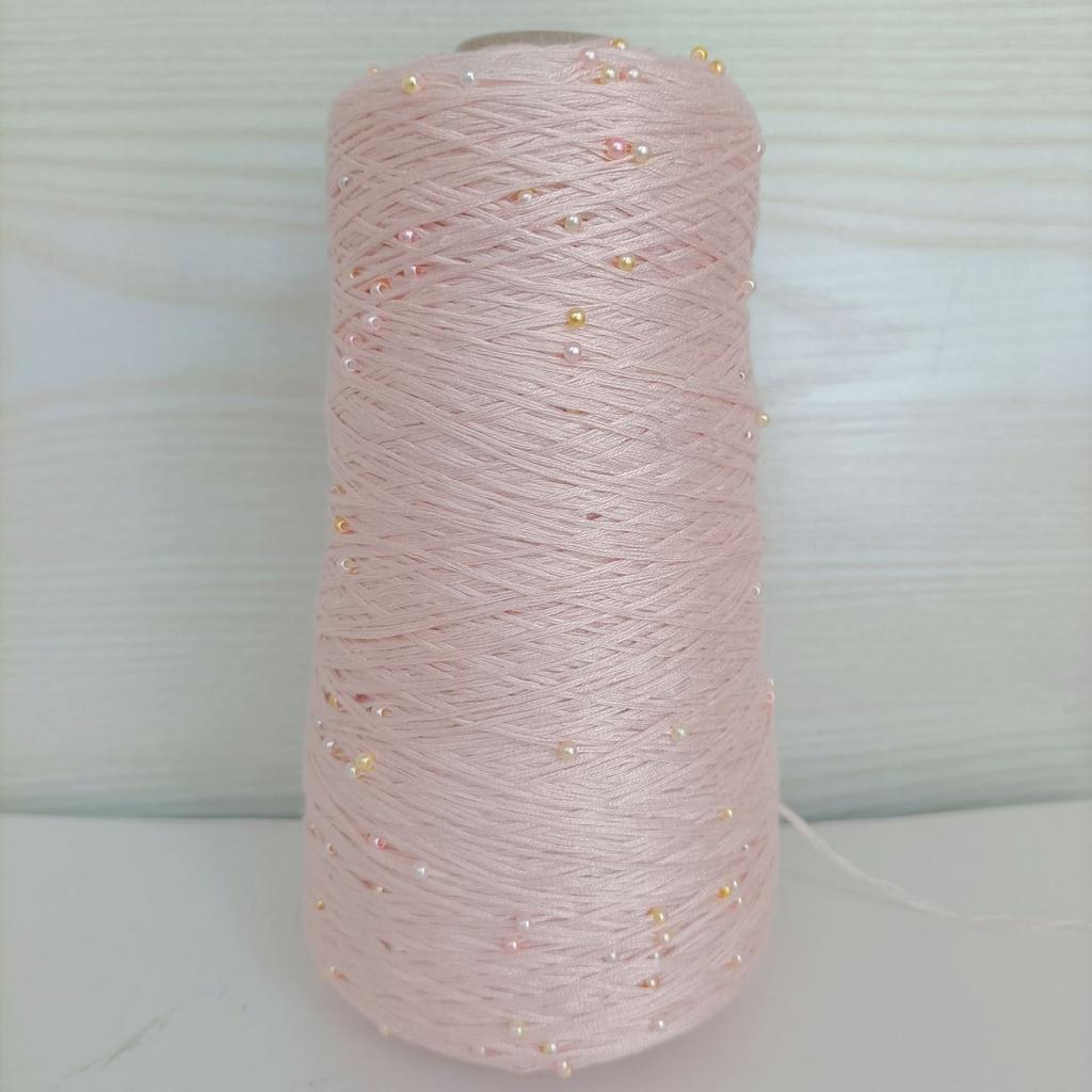 350g 70% CottonSoft Crochet Hand Pearl Beaded Yarn Lace 6# Hand-Knitted Thread For Summer Knitting Sweaters Hats Scarves Luxury