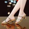 sandalias femininas women fashion golden peep toe party night club high heel sandal shoes lady silver comfort heel shoes ga633