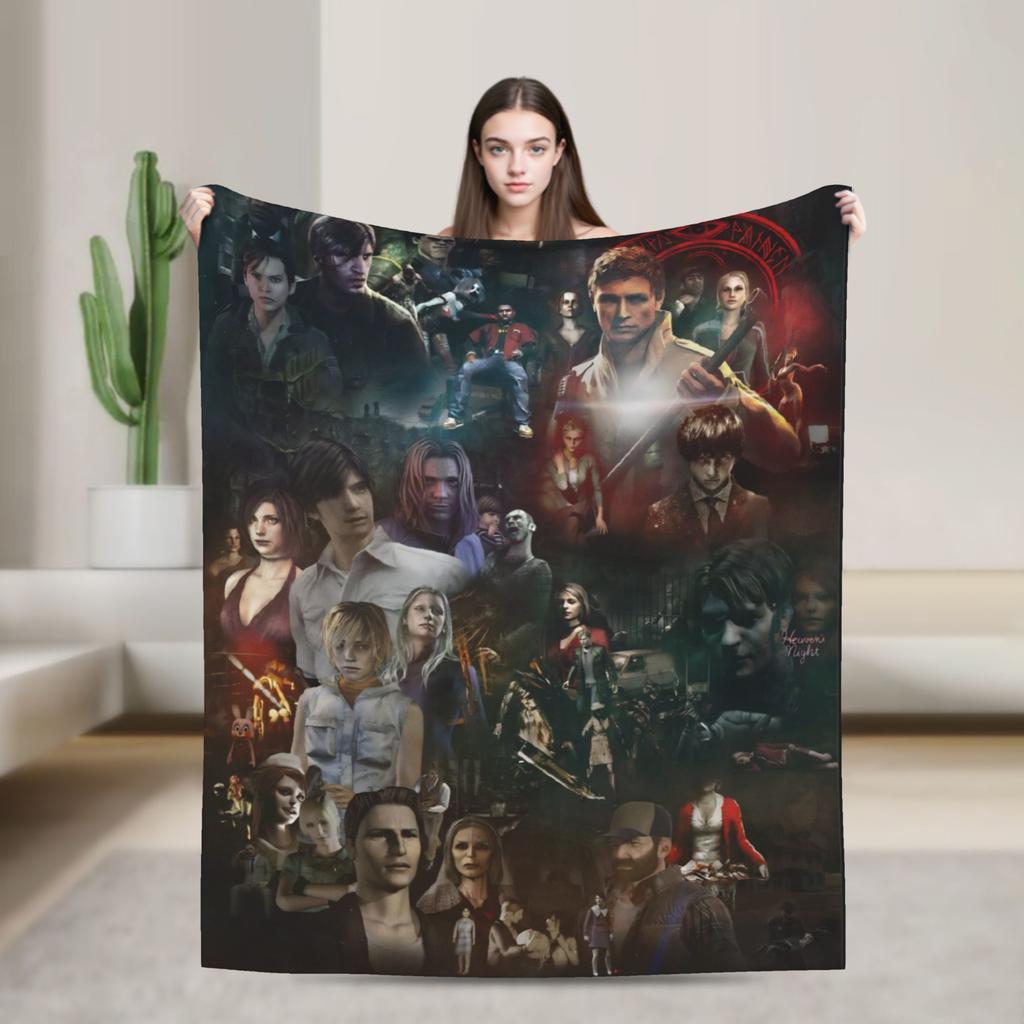 Silent Hill Horror Movie Games Super Soft Blankets Plush Bedding Throws Comfortable Couch Chair Flannel Bedspread Sofa Bed Cover