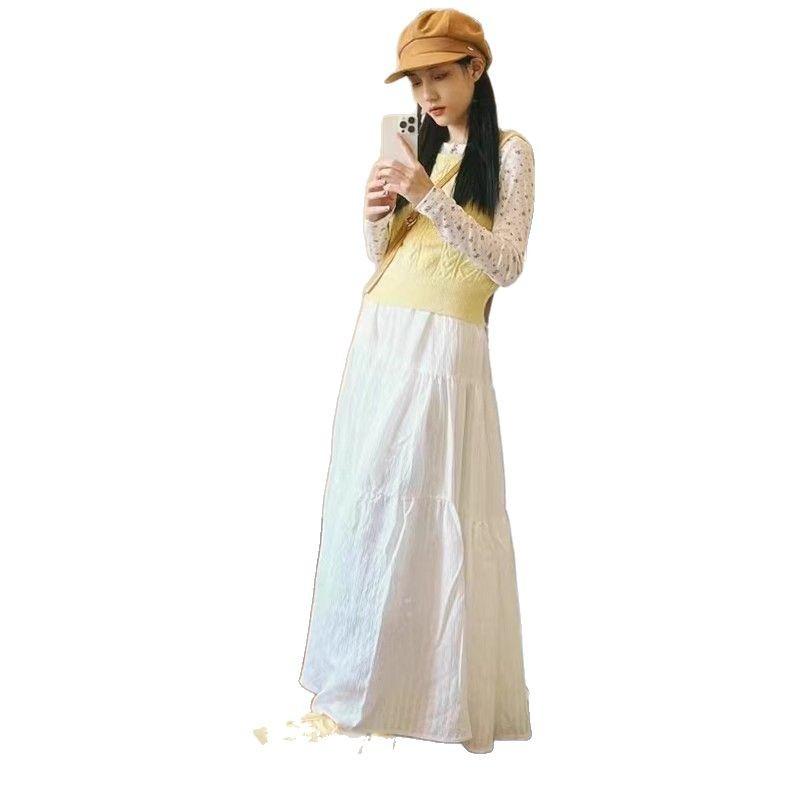 Pink Temperament Skirt for Women In Summer New Style Gentle Style High Waist Gentle Style Long Skirt To Make Them Look Slim