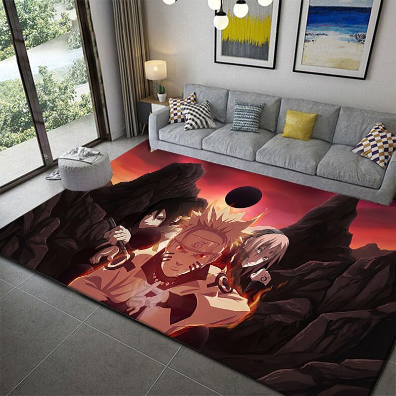 Naruto Populární Koberec pro Obývací Pokoj Ložnici Domácí Dekorace Pohovky, Dětská Protiskluzová Podlahová Rohožka