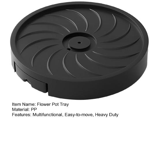 Flowerpot Saucer with Wheels Heavy Duty Plant Caddy with Water Storage Drawer Rolling Flower Pot Tray for Home Garden Balcony Office