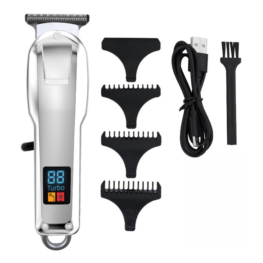 Hair Clipper, Steel Blade, Electric Pusher, LCD Digital Display, Charging, Professional, Electric Clipper