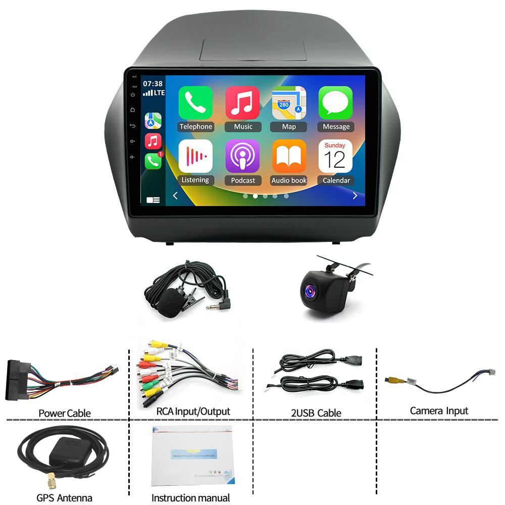 10in Car Navigation for Hyundai IX35 2009-2015 4+64G with CarPlay Android15 Bluetooth Multimedia Player Intelligent Electronics