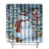 Christmas Shower Curtain Floor Mat Combination Four-Piece Set Bathroom Toilet Carpet Shower Room Mat Foot Mat