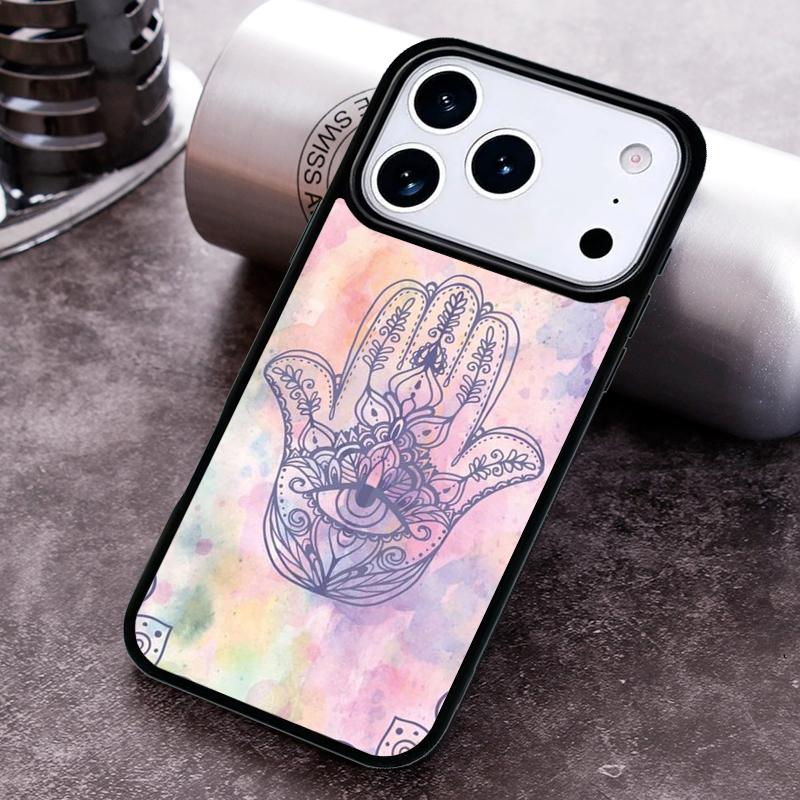 Hamsa Hand Of Fatima Art Phone Case for iPhone 17 16 15 Pro Max Air 14 13 12 11 Plus Shockproof Cover