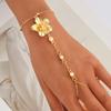 Exquisit Five Petal Flower Pearl Bracelets for Women Ladies Gold Color One Piece Bracelets Rings Vacation Jewelry Accessories