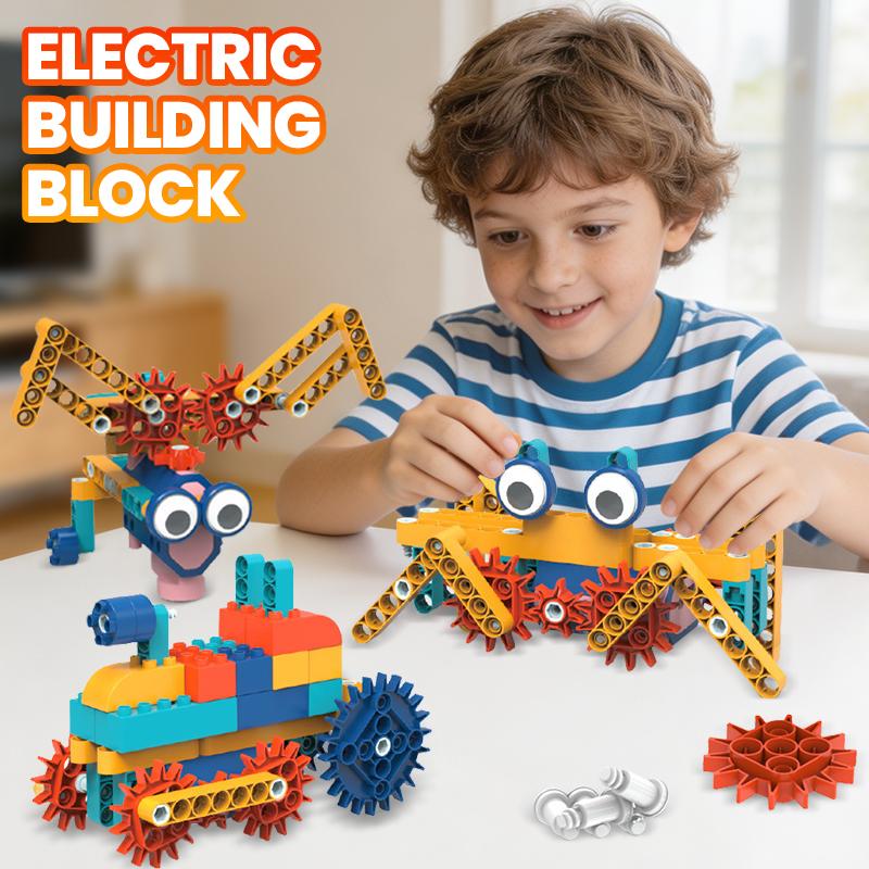 DIY Electric Science Building Blocks Toy Mechanical Gear Children's Smart Manual Assembly Brick Educational Toys for Boys Girls