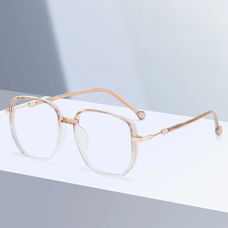 Vintage Square Metal Glitter Frame Reading Glasses Women Fashion Optical Eyewear Anti-blue Light Presbyopia Eyeglasses Gafas