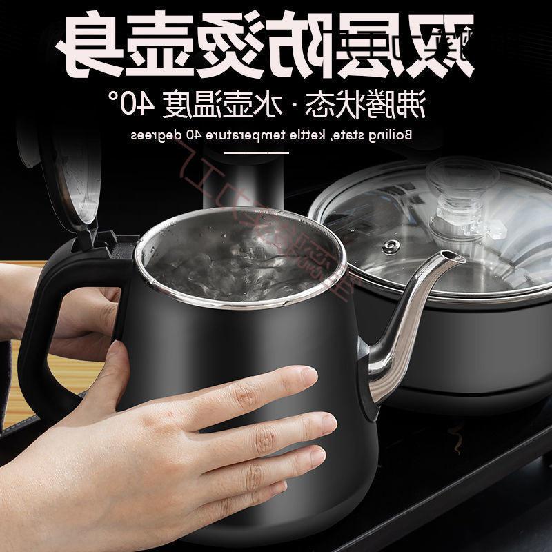 Automatisches Teegeschirr mit integriertem Tisch, Induktionskochfeld, Kung Fu Teekanne, Tablett und Wasserkocher für Zuhause