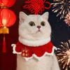 Red Cat Scarf Chinese-style Pet Bib Adorable Cat Tie  Party