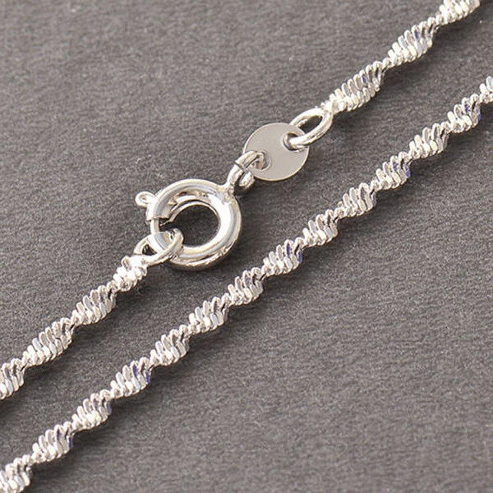 45cm 9K Gold Filled Necklace Gift Silver Chain Fashion Silver Chain Chain Necklace Chain Line Strap Universal Accessories Jewelry Popular Trend