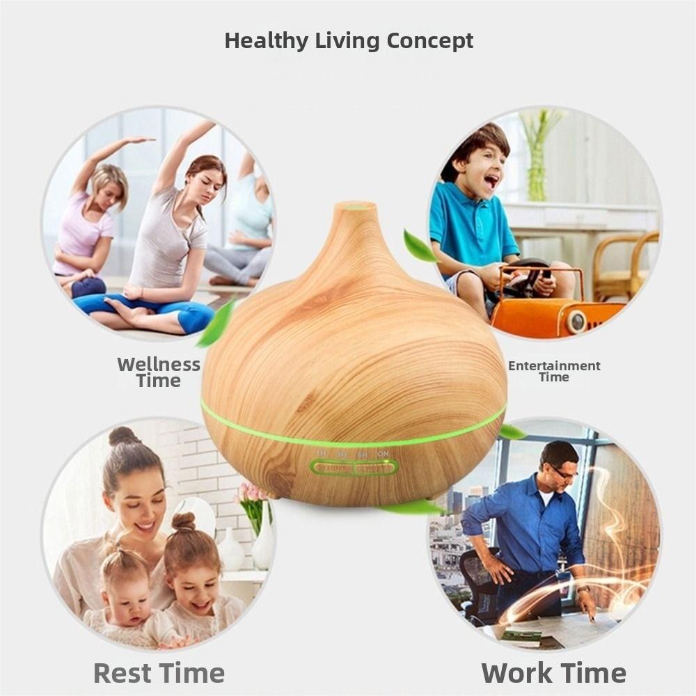 Creative Wood Grain Air Humidifier Quiet Cool Mist Air Purifier Essential Oil Diffuser  Indoor
