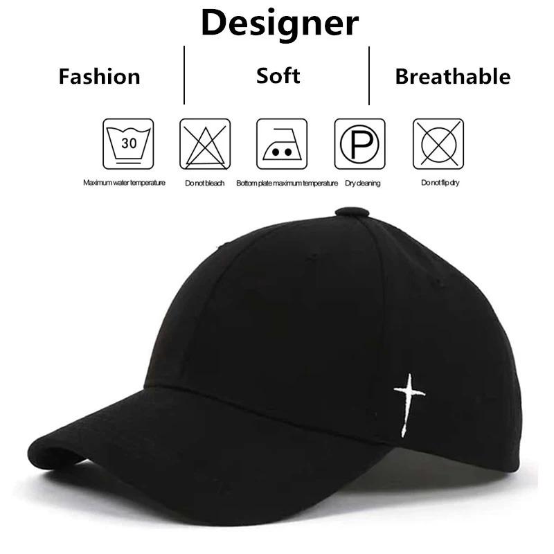 Unisex Simple Cross Water Drop Embroidery Baseball Caps Spring And Autumn Outdoor Adjustable Casual Hat Sunscreen Hat