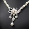 1 Set Wedding Faux Pearl Jewelry Women Flower Necklace And Earrings Elegant White