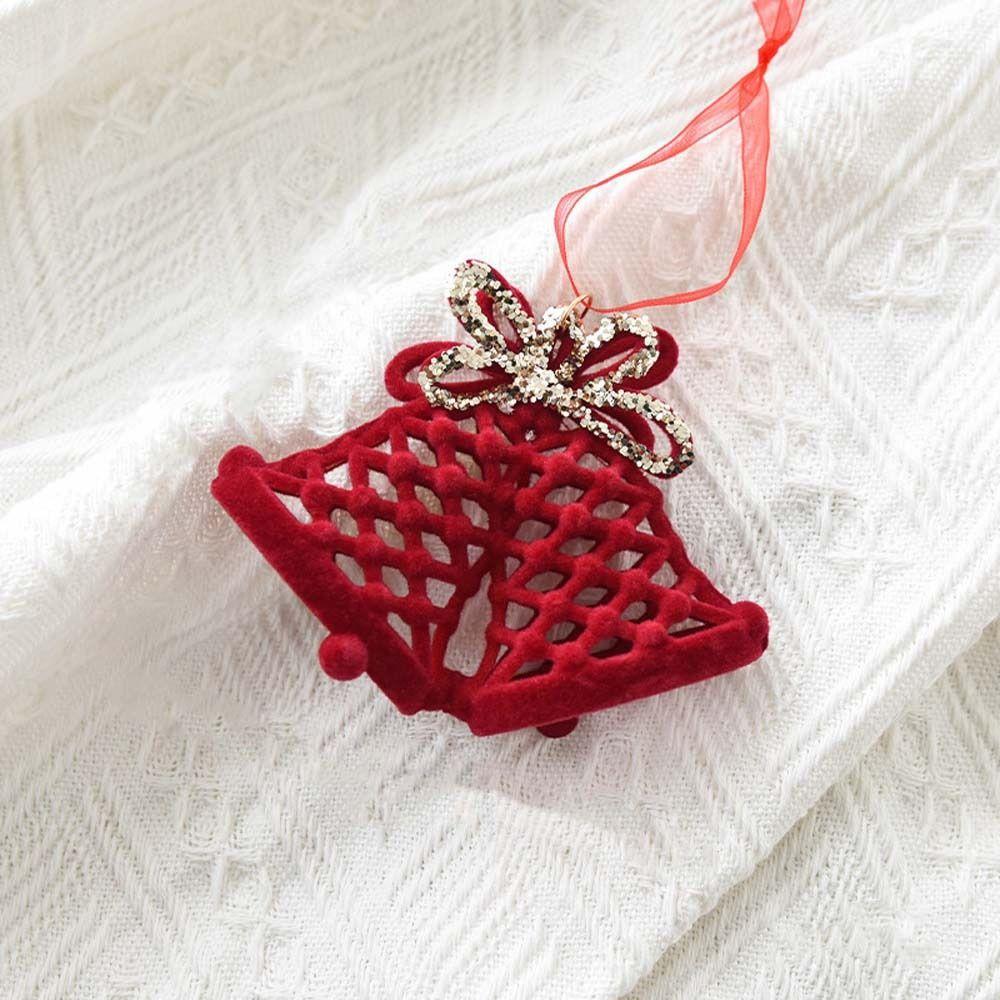 Wine Red Snowflake Reindeer Pendant Xmas Tree Hanging Pendant  Festive Holiday Decorations