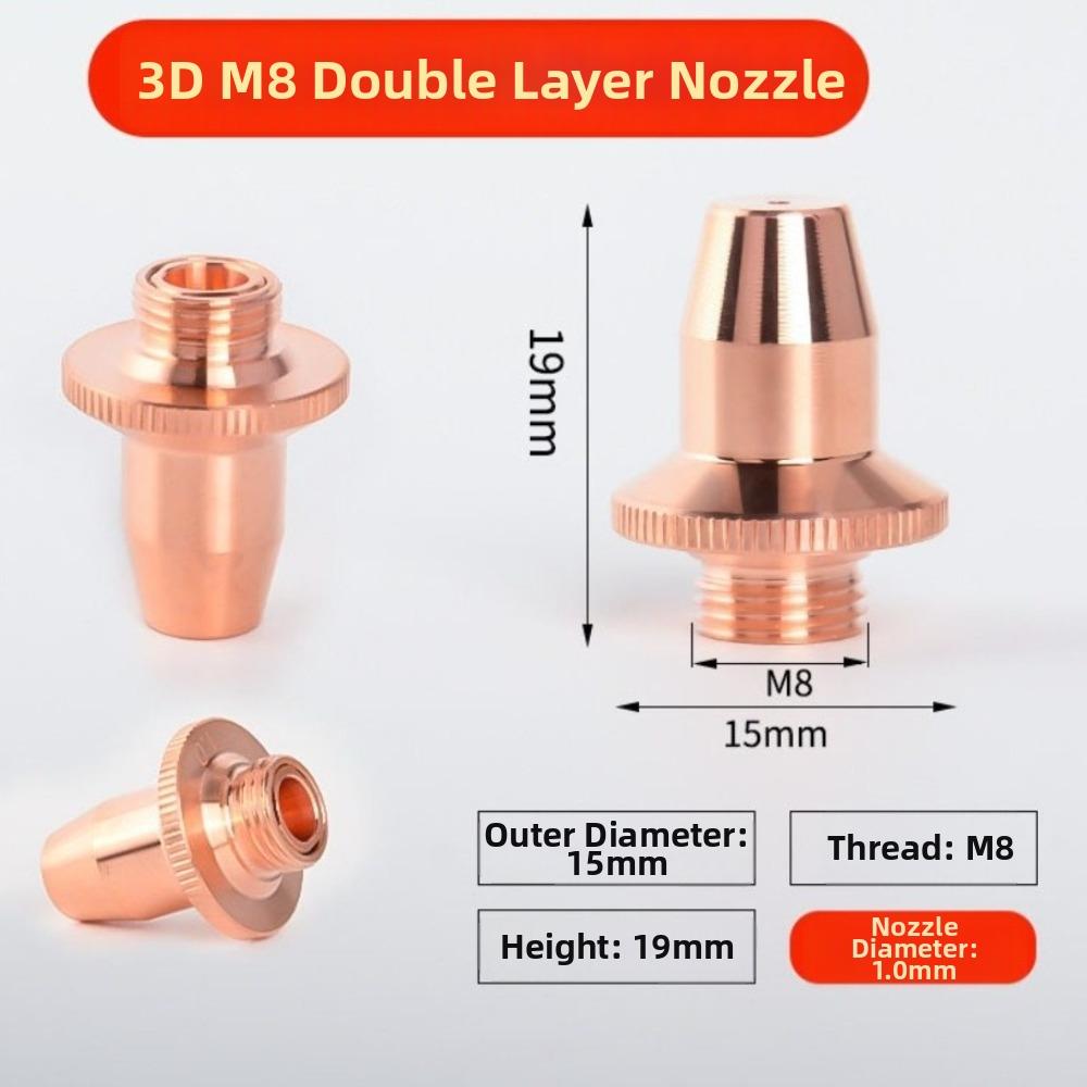 Single/Double Layers 3D Laser Nozzle D15 M8 H19 Bevel Cutting Nozzle  For Laser Cutter Machine