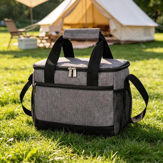 Insulated Lunch Bag with Adjustable Strap Large Capacity Cooler Tote Water-Resistant Bento Lunch Bag for Outdoor Camping Picnic Travel