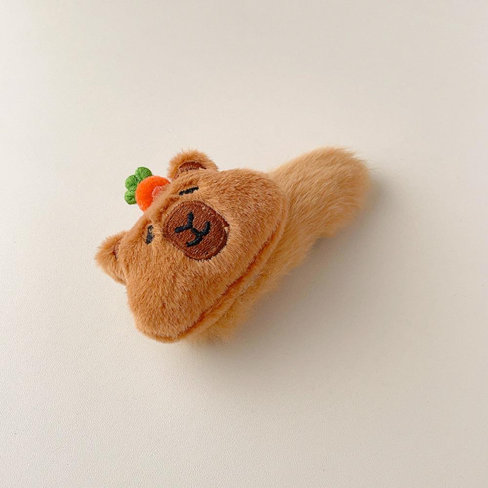Flocking Capybara Hair Ring Funny Barrettes Hair Accessories Plush Claw Clip  Party