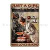 Baking Just A Girl Who Loves Baking Retro Style Poster Metal Sign Custom Wall Cave Club Cinema Garage Plaques Tin Sign Poster