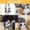 Panda Single Shoulder Bag Black White Lightweight Casual Purse For Daily Use