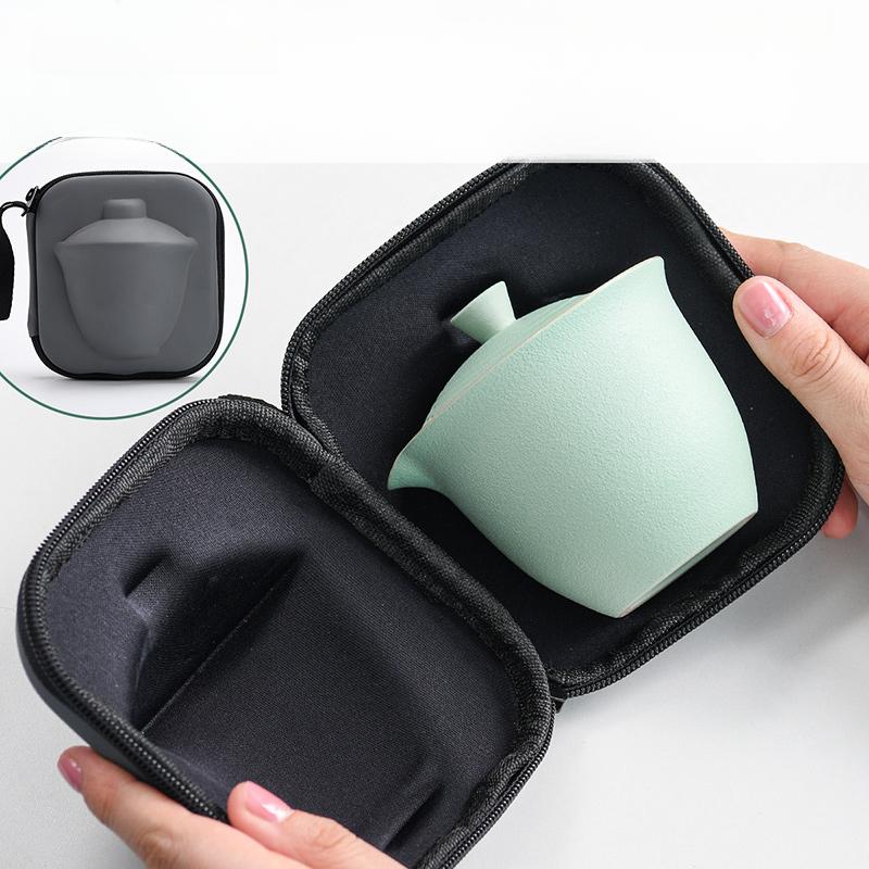 Travel Tea Set Quick Cup Portable Camping Outdoor Travel Brewing Tea Cup One Pot Three Cups Teapot