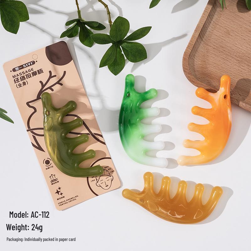 Scalp Meridian Head Therapy Gua Sha Facial Cupping Massage Comb