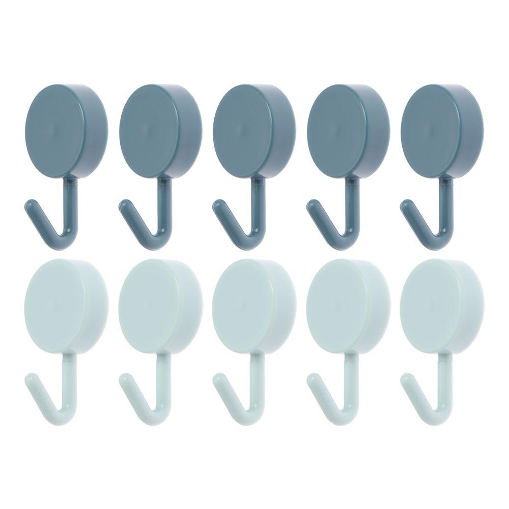 10pcs Solid Color Sticker Punch-free Clothes Hook Wall Hanger Towel Rack Wall Door Holder