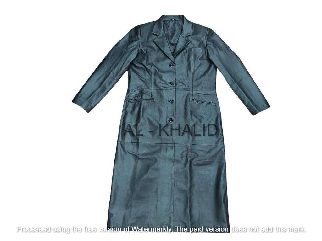 BLACK Women's Trench Coat Real Lambskin Handmade Long Stylish Casual Coat Formal
