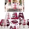 Luxuriöser bestickter Weihnachts-Tischläufer in klassischem Rot und Weiß