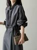 Korean-Style Scarf Collar Women's Long Sleeve Shirt - Spring/Autumn Loose-Fit French Top