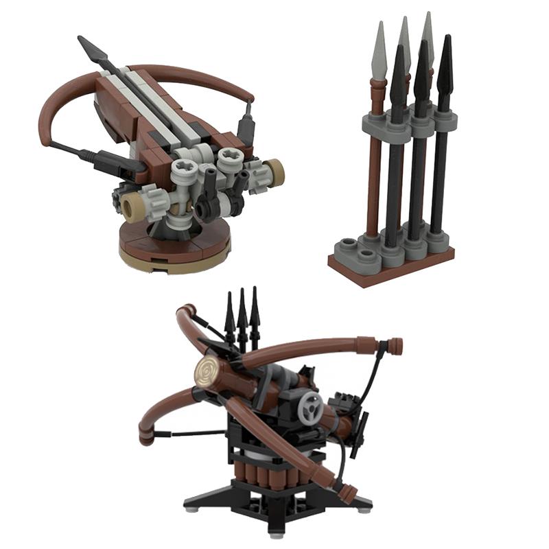 MOC Creative Expert Ideas Military Medieval Weapon Crossbow Catapult Crane Bricks Building Blocks DIY Toys for Children Gifts