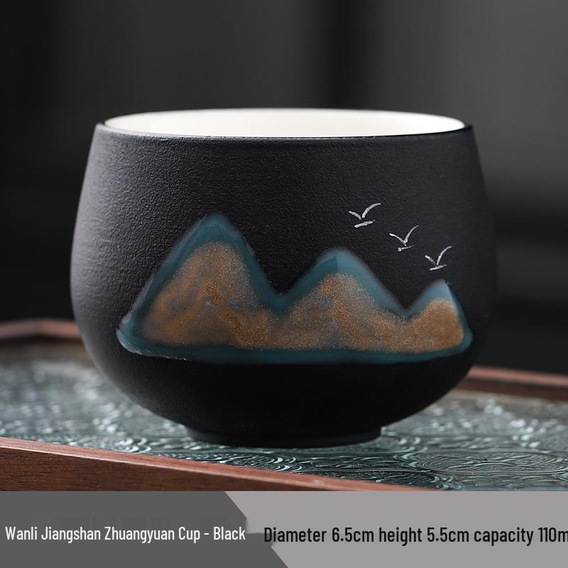Guochao Hand-Painted Ten Thousand Li Rivers & Mountains Tea Set - Creative Gift Box with Tea Cups