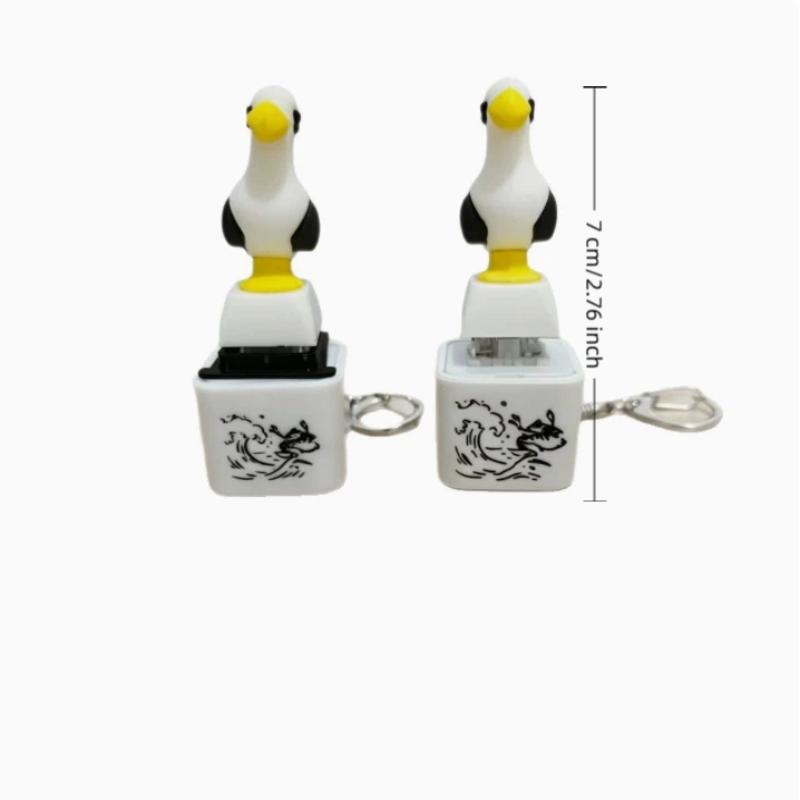 1Pcs Luminous Sounding Stress Relief Creative Fidget Toy Mine Seagull Keycap Keychain Portable Electronic Pendant For Adult