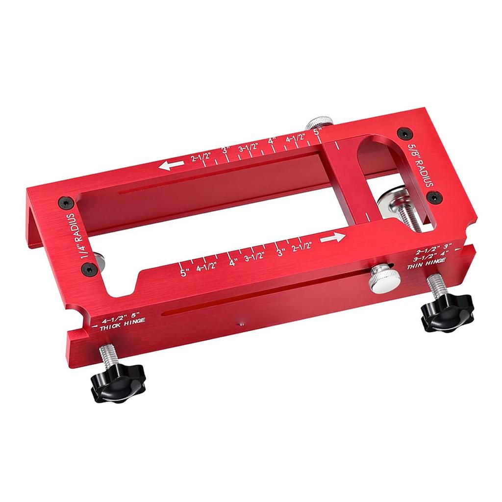 Door Hinge Jig Aluminum Alloy Router Template Kit Adjustable Mortise Jig for 2.5in 5in Length and Thicknesses 1 4in 5