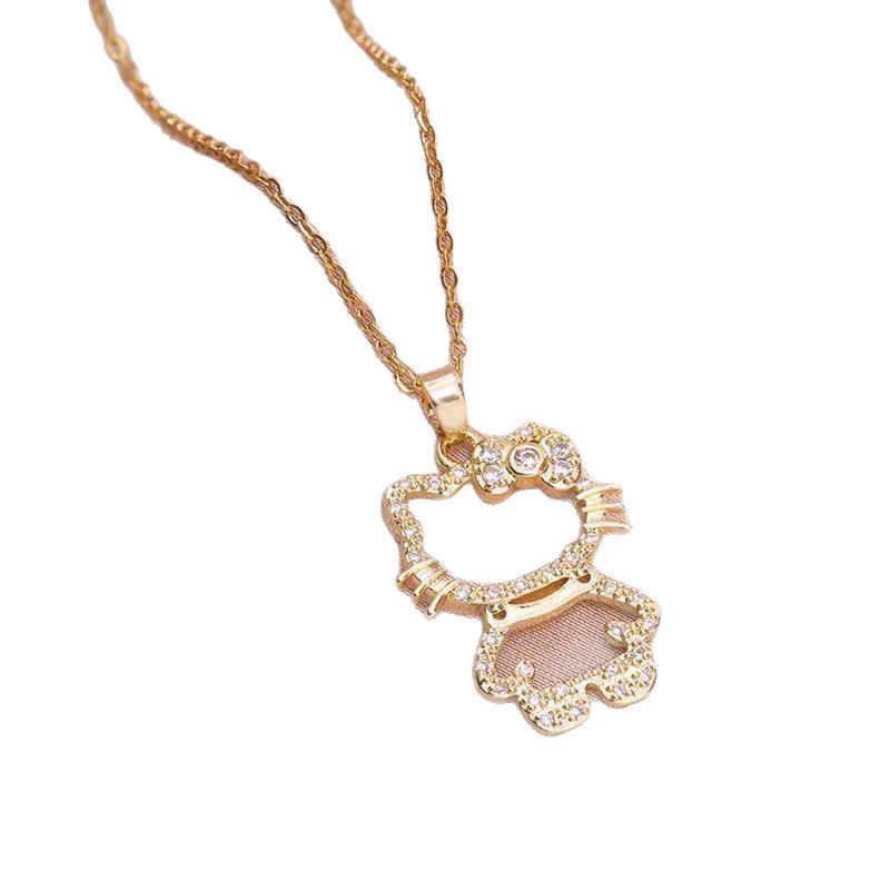 Versatile Zircon Cat Pendant Necklace - Fresh 2025 Style for Women