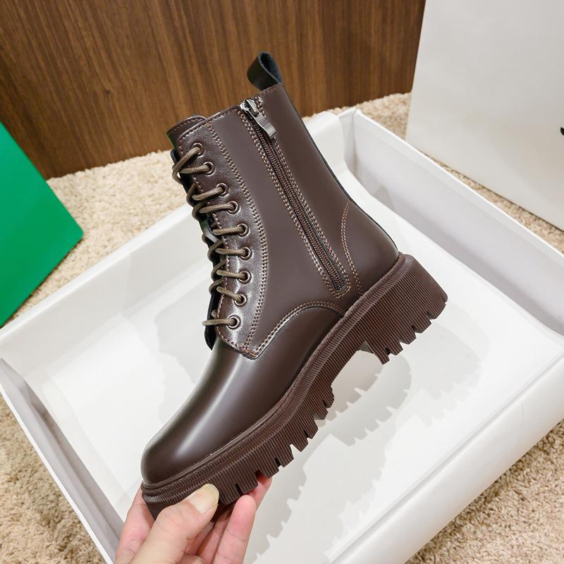 Martin boots women's winter new inner height increase small velvet short boots thick-soled British style spring and autumn single boots