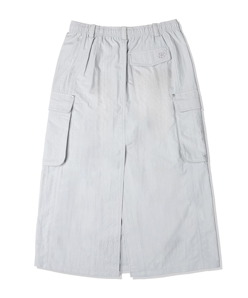 Wacky Willy Women'S Nylon Cargo Long Skirt Grey