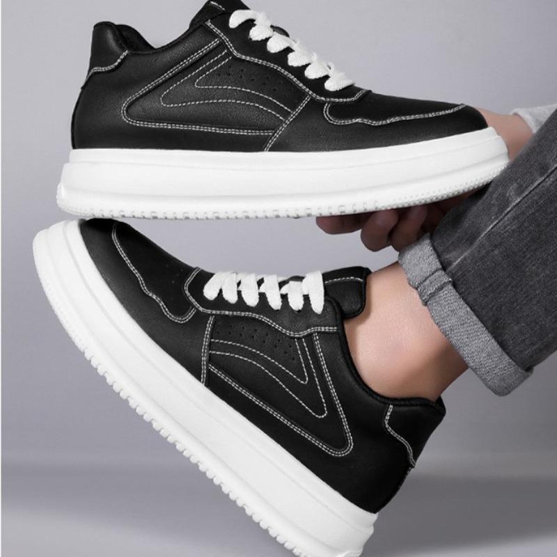 Pár Bot Módní Kožené Neformální Boty Zvyšující Vnitřní Výšku o 8cm 10cm Unisex Tenisky Skateboardové Boty Pánské Tenisky