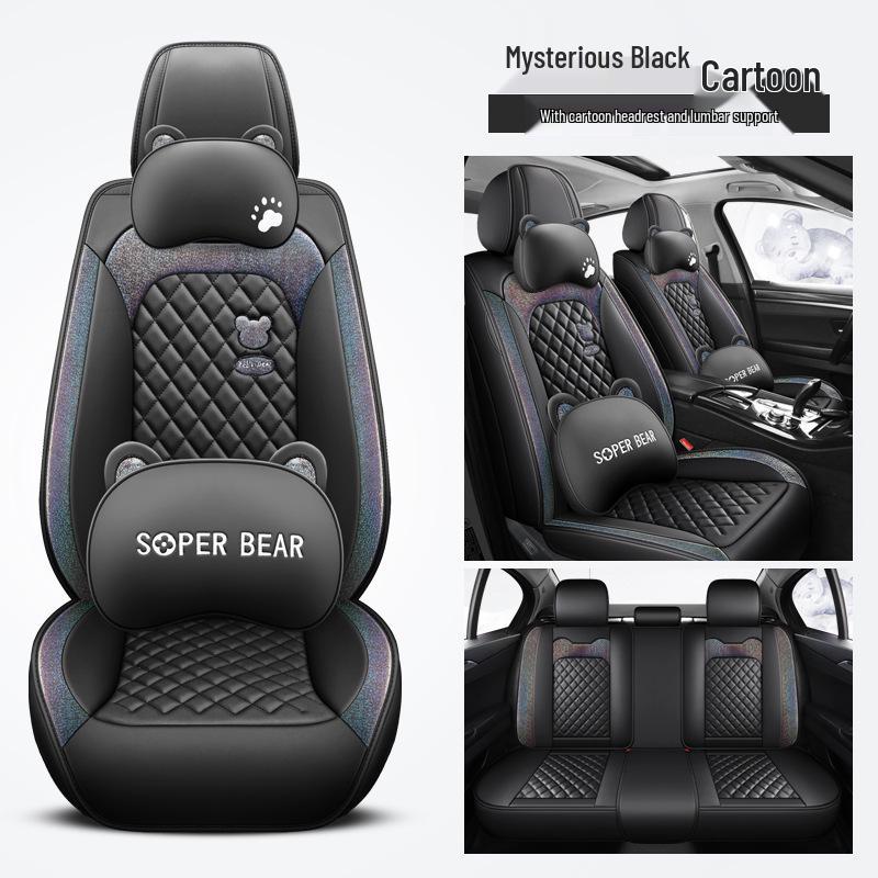 Universal Full Leather Car Seat Cover – All-Season, Cute Design, Full Surround Fit