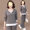 2025 Spring/Autumn Casual Plus-Size Two-Piece Sportswear for Middle-Aged and Elderly Women
