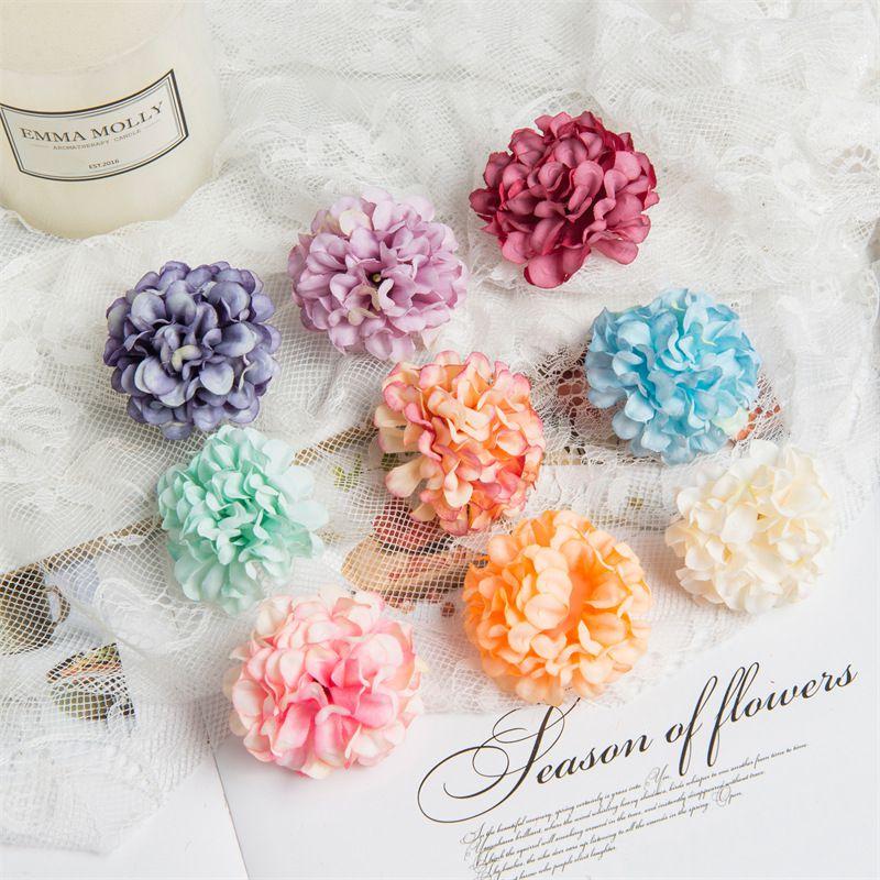 50/100Pcs Artificial Silk Carnation Flower Wedding Diy Gift Candy Box Wreath Arch Wall Christmas Home Outdoor garden Decoration