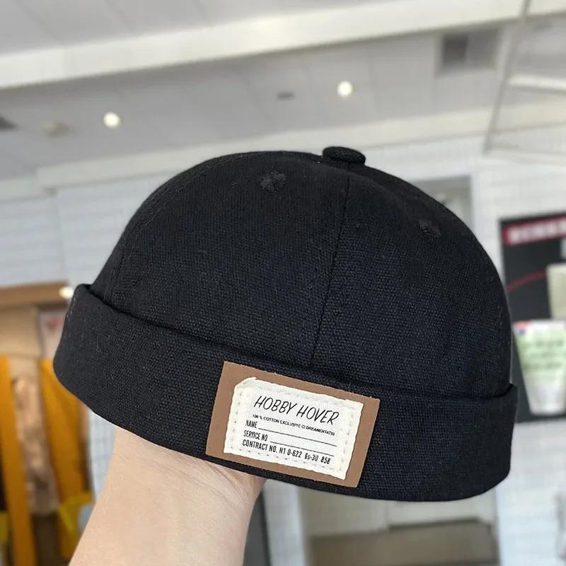 

Spring and Summer Cotton Letter Docker Cap Brimless Hat Breathable Beanie Hats Adjustable Landlord Sailor Cap Girl and Boy 15 50cm wear