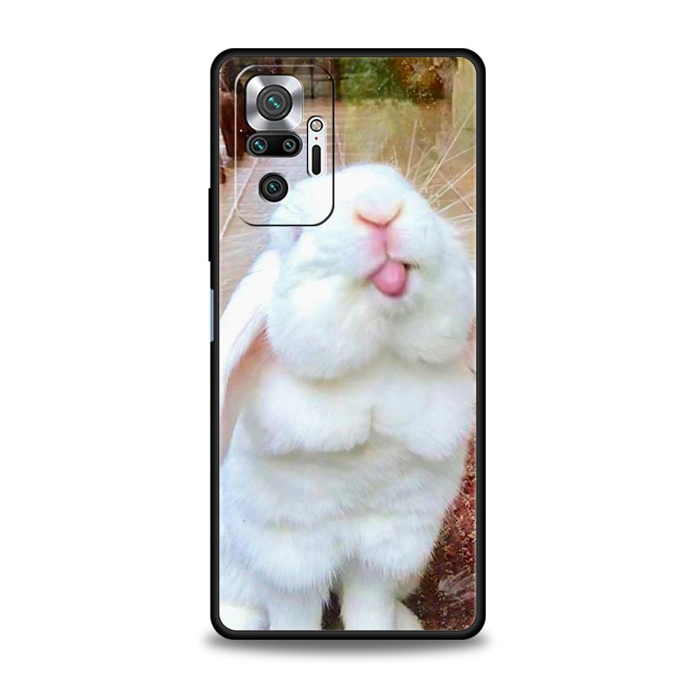 Phone Case For Xiaomi Redmi Note 14 13 12 5G 9S 9 10 11 Pro Plus 4G 9T 14C 13C 12C 10C 9C 9A Soft Cover Cute White Baby Rabbits
