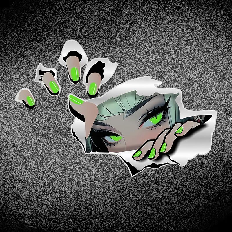 

1 шт. Аниме Подглядывающие глаза JDM Наклейки на мотоцикл Электрический самокат Смешное украшение Рестайлинг Окно автомобиля Бампер Багажник Виниловые наклейки 19.8x13.4CM