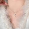 S925 Sterling Silver Pearl Necklace Fashion Temperament Zircon Pendant Light Luxury Simple High-end Sweater Chain