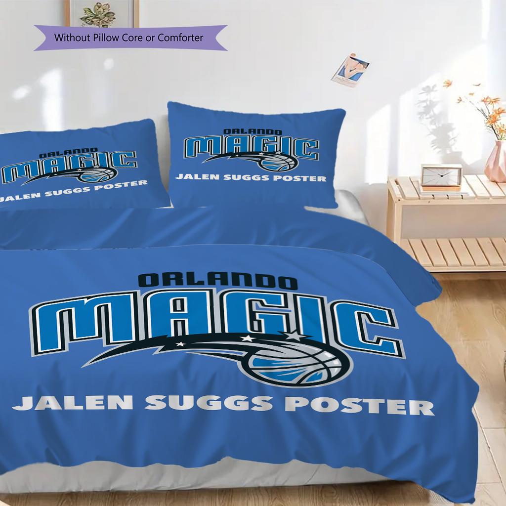 Orlando Magic Blue Bold Basketball Spirit Bedding(1 * Duvet Cover + 2 * Pillowcase, Without core)Duvet Cover and Pillowcase Bedding Set