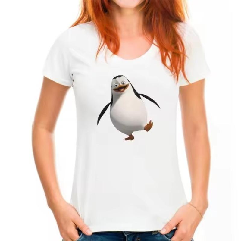 Women's 3D Printed Penguin T-shirt Short Sleeved Animal Casual Wear Cool Street Summer Fashion Hot Selling Comfortable
